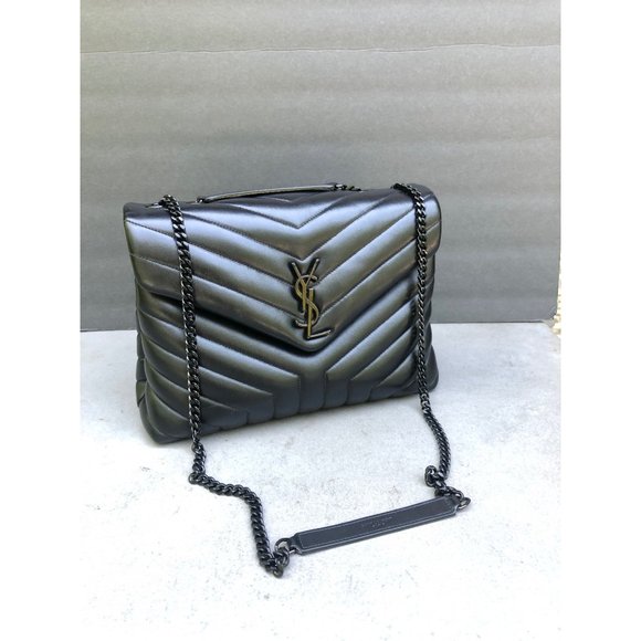 SAINT LAURENT Loulou Medium YSL Matelasse Calfskin Flap-Top Shoulder Bag, Matte